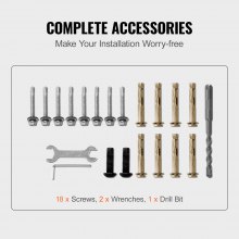 VEVOR Handrails for Outdoor Steps, Fit 1-3 Steps Outdoor Stair Railing, Wrought Iron Handrail, Adjustable Front Porch Hand Rail, Black Transitional Hand railings for Concrete Steps or Wooden Stairs