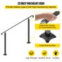 VEVOR Wrought Iron Handrail, Fit 5 to 7 Steps Outdoor Stair Railing, Adjustable Front Porch Hand Rail, Black Transitional Hand railings for Concrete Steps or Wooden Stairs with Installation Kit