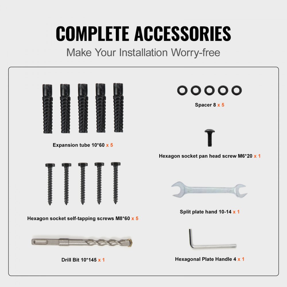 VEVOR Handrails for Outdoor Steps 1-2 Step Railings Wrought Iron Handrail Stair Railings for Steps Black Iron Railings for Steps Wall and Floor Mounted with Installation Kit