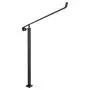 VEVOR Handrails for Outdoor Steps 1-2 Step Railings Wrought Iron Handrail Stair Railings for Steps Black Iron Railings for Steps Wall and Floor Mounted with Installation Kit
