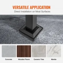 VEVOR Handrails for Outdoor Steps 2-3 Step Railings Wrought Iron Handrail Stair Railings for Steps Black Iron Railings for Steps Wall and Floor Mounted with Installation Kit