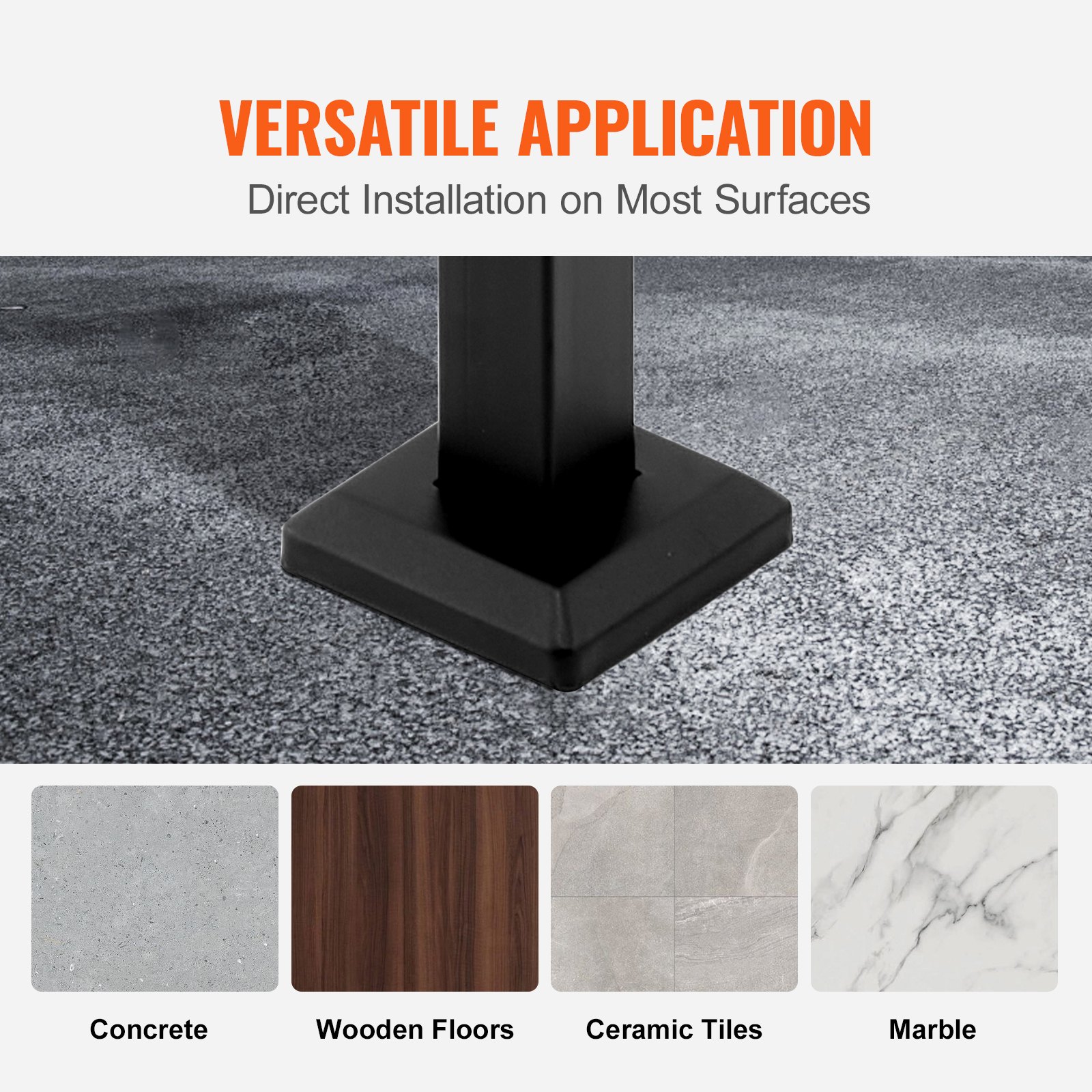 VEVOR Handrails for Outdoor Steps 1-2 Step Railings Wrought Iron Handrail Stair Railings for Steps Black Iron Railings for Steps Wall and Floor Mounted with Installation Kit