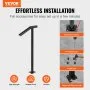VEVOR Round Type Metal Handrail Step Handrail 2 Steps Handrails for Outdoor Steps Handrails 18L x 38H Inch Steps Stair Railing for Steps with One Bolt Down Post