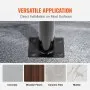 VEVOR Round Type Metal Handrail Step Handrail 2 Steps Handrails for Outdoor Steps Handrails 18L x 38H Inch Steps Stair Railing for Steps with One Bolt Down Post