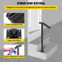 2-Step Handrail Single Post Handrail Round Metal Handrail for Stairs Aluminum