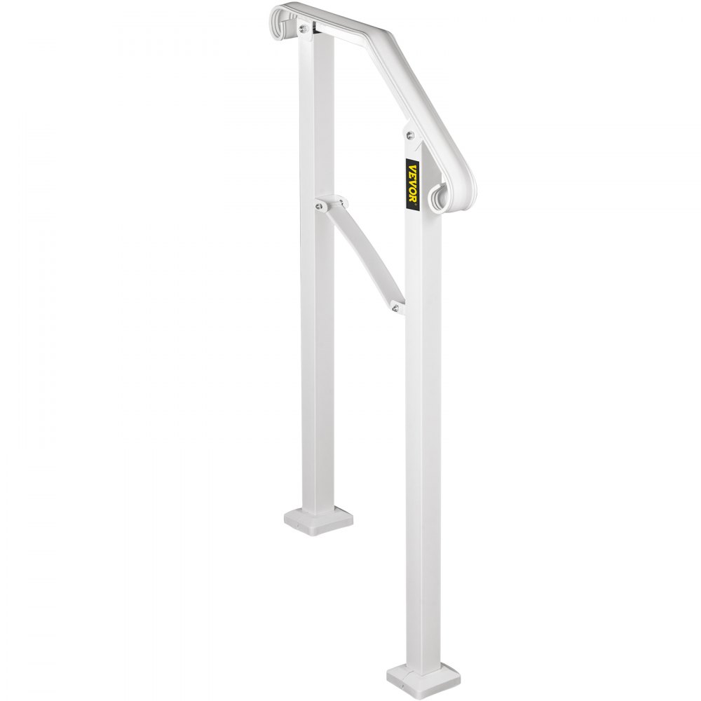 Wrought Iron Handrail Handrail Arch #2 Fits 2 or 3 Steps for Outdoor Steps Matte White