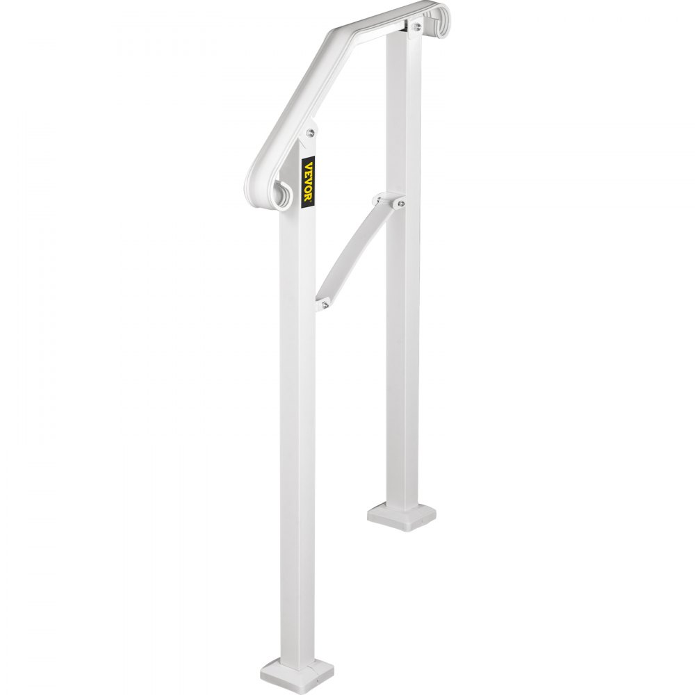 Wrought Iron Handrail Handrail Arch #2 Fits 2 or 3 Steps for Outdoor Steps Matte White