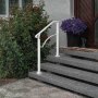 Pasamanos de hierro forjado Arco de pasamanos #2 Se adapta a 2 o 3 escalones para escalones al aire libre Blanco mate