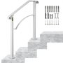 Wrought Iron Handrail Handrail Arch #2 Fits 2 or 3 Steps for Outdoor Steps Matte White