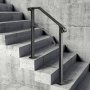 VEVOR Handrails for Outdoor Steps, Fit 2 or 3 Steps Outdoor Stair Railing, Arch#2 Wrought Iron Handrail, Flexible Porch Railing, Black Transitional Handrails for Concrete Steps or Wooden Stairs