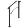 VEVOR Handrails for Outdoor Steps, Fit 2 or 3 Steps Outdoor Stair Railing, Arch#2 Wrought Iron Handrail, Flexible Porch Railing, Black Transitional Handrails for Concrete Steps or Wooden Stairs