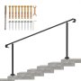 Vevor Wrought Iron Handrail Stair Railing Fit 4 To 6 Steps Adjustable Hand Rail