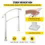 VEVOR 3-Step Handrails for Outdoor Steps Fits 1 or 3 Steps Matte White Stair Rail Wrought Iron Handrail with Installation Kit Hand Rails for Outdoor Step