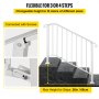 VEVOR Fit rampe d'escalier extérieure à 3 ou 4 marches, rampes pour marches extérieures, rampe en fer forgé n° 3, rampe de porche flexible, rampes de transition blanches pour marches en béton ou escaliers en bois