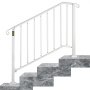 VEVOR Wrought Iron Handrail Picket #3 Fits 3 or 4 Steps for Outdoor Steps White