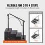 VEVOR outdoor handrails adjustable height for 3 to 4 steps, max height 25.9in/66cm.