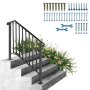 Handrail Picket #3 Fits 3 Steps Matte Black Iron Buildings Gardens Office