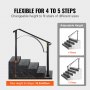 VEVOR handrails for outdoor steps adjustable height for 4 to 5 steps, max height 32.2in/82cm.