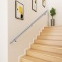 VEVOR 5 Feet Stair Handrail Stainless Steel Wall Stair Rail Indoor Stairway Railing Straight Grab Wall Bars Rails 1.97" Tube Diameter Interior Stair Hand Rail