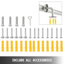 VEVOR Stair Handrail 6ft Stair Rail Stainless Steel Modern Handrails for Stairs 200lbs Capacity Indoor Handrail for Stairs Wall Mounted Stairway Railing with Wall Brackets End Caps Quick Install