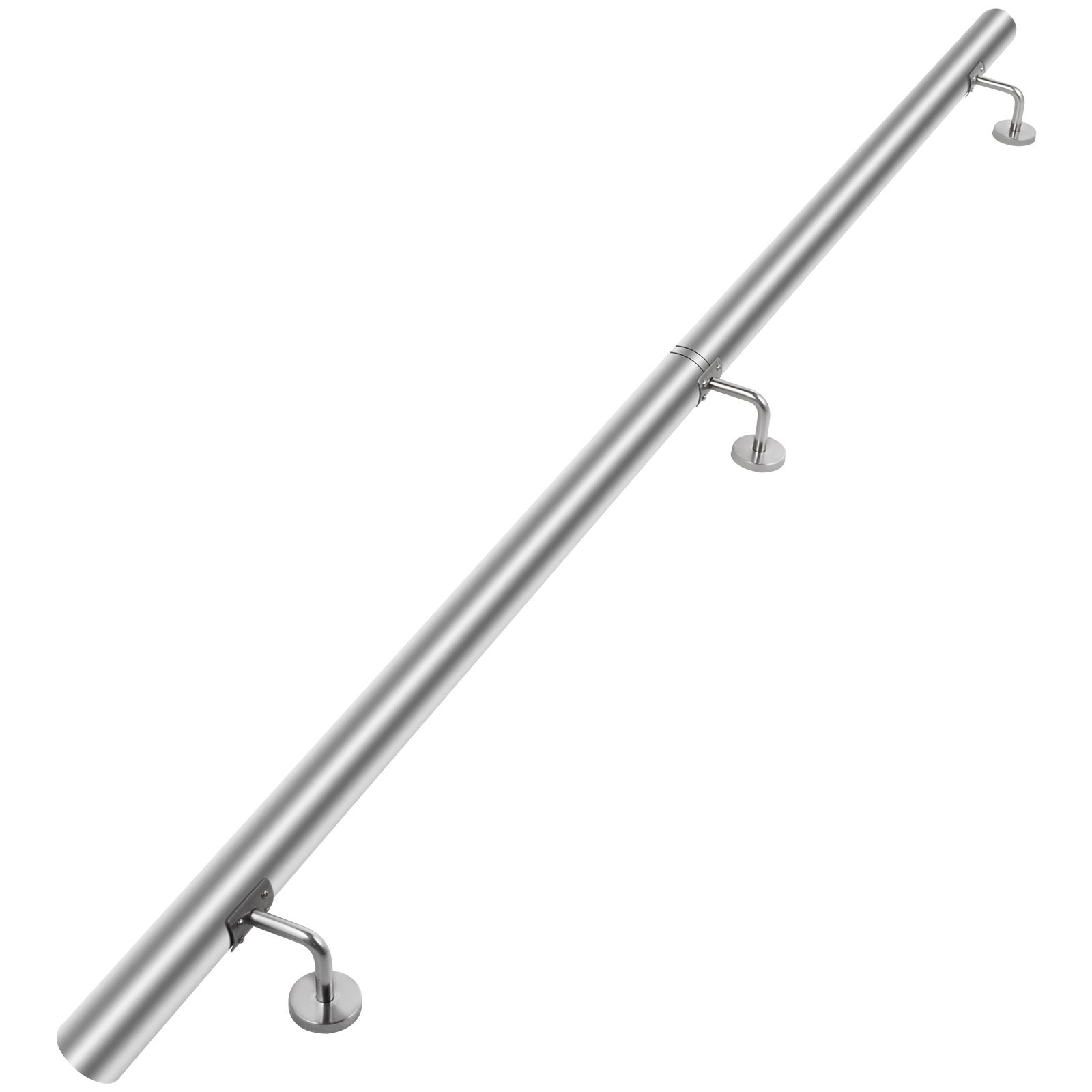 VEVOR Stair Handrail 6ft Stair Rail Stainless Steel Modern Handrails for Stairs 200lbs Capacity Indoor Handrail for Stairs Wall Mounted Stairway Railing with Wall Brackets End Caps Quick Install