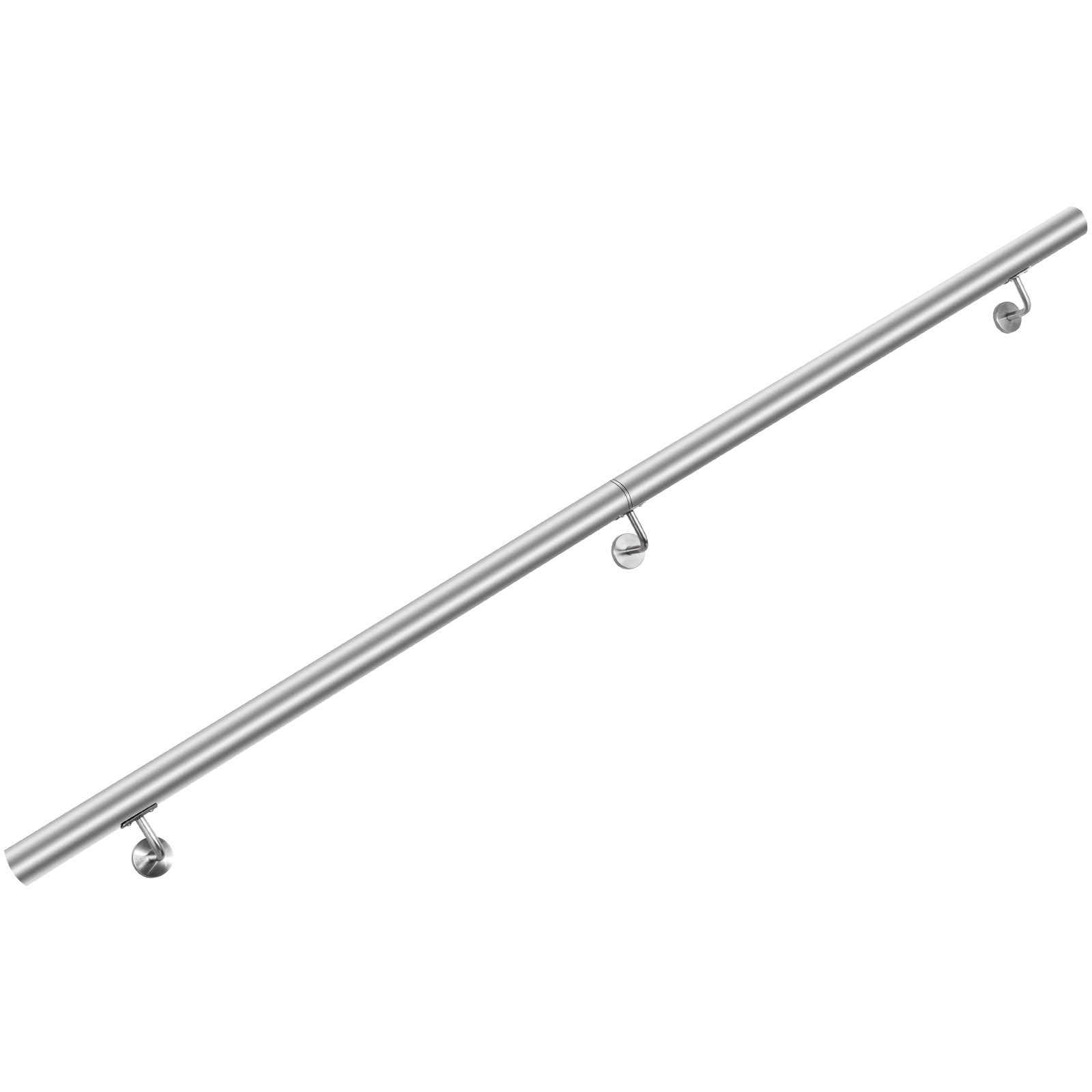 VEVOR Stair Handrail 6ft Stair Rail Stainless Steel Modern Handrails for Stairs 200lbs Capacity Indoor Handrail for Stairs Wall Mounted Stairway Railing with Wall Brackets End Caps Quick Install