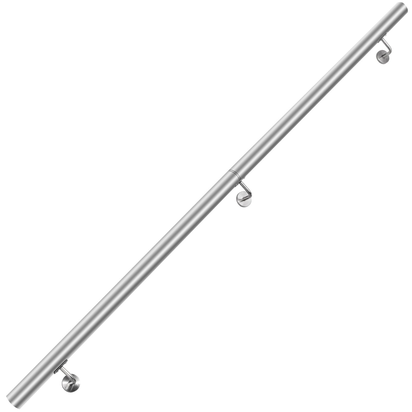 VEVOR Stair Handrail 6ft Stair Rail Stainless Steel Modern Handrails for Stairs 200lbs Capacity Indoor Handrail for Stairs Wall Mounted Stairway Railing with Wall Brackets End Caps Quick Install