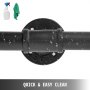 VEVOR Black 8 ft 200lbs Capacity Industrial Iron Pipe 1.25 Inch Tube Diameter Indoor Stairs Wall Mounted Stairway Handrail