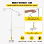 VEVOR Single Post Handrail White Wrought Iron Post Mount Step Grab Supports Fits 1 or 2 Steps Grab Rail Single Post Railing