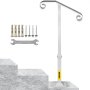 Single Post Handrail Handrail Wrought Iron Fits 1 or 2 Steps Matte White