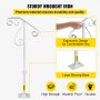 VEVOR Handrails for Outdoor Steps, Fit 1 or 2 Steps Outdoor Stair Railing, Single Post Wrought Iron Handrail Flower Design, White Porch Railings for Concrete Steps or Wooden Stairs with Base