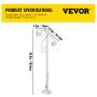VEVOR Handrails for Outdoor Steps, Fit 1 or 2 Steps Outdoor Stair Railing, Single Post Wrought Iron Handrail Flower Design, White Porch Railings for Concrete Steps or Wooden Stairs with Base