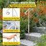 VEVOR Handrails for Outdoor Steps, Fit 1 or 2 Steps Outdoor Stair Railing, Single Post Wrought Iron Handrail Flower Design, White Porch Railings for Concrete Steps or Wooden Stairs Without Base