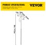 VEVOR Handrails for Outdoor Steps, Fit 1 or 2 Steps Outdoor Stair Railing, Single Post Wrought Iron Handrail Flower Design, White Porch Railings for Concrete Steps or Wooden Stairs Without Base