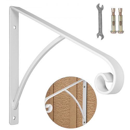 VEVOR Wrought Iron Handrail Wall Mounted Hand Railing, White