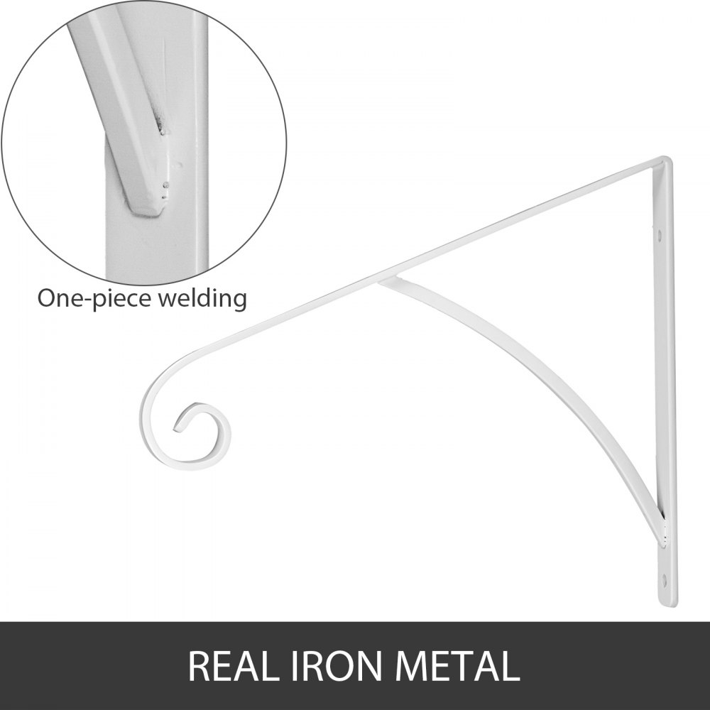 VEVOR Wrought Iron Handrail Wall Mounted Hand Railing, White