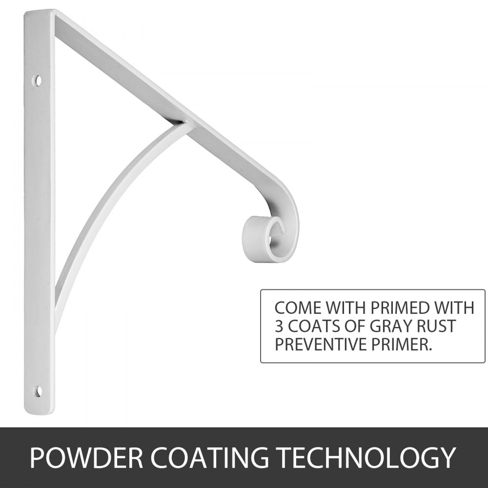 VEVOR Wrought Iron Handrail Wall Mounted Hand Railing, White