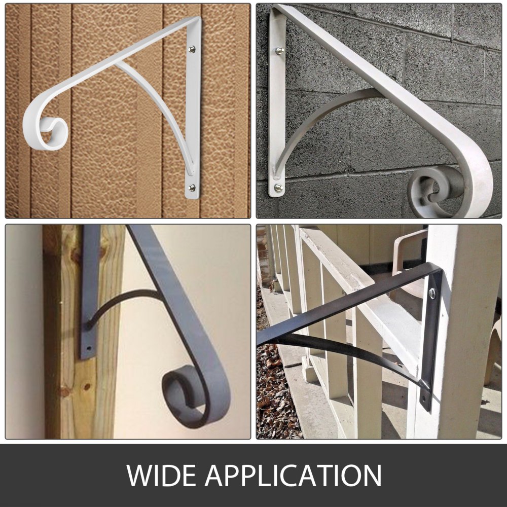 VEVOR Wrought Iron Handrail Wall Mounted Hand Railing, White