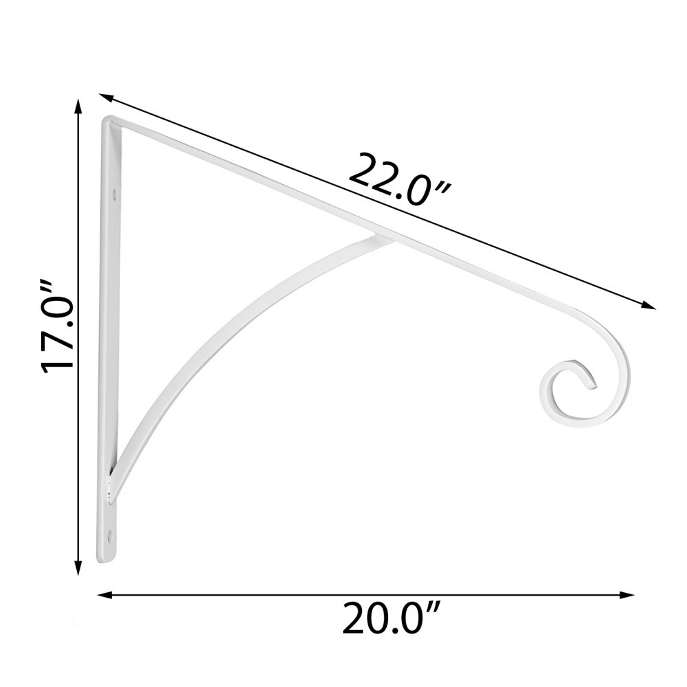 VEVOR Wrought Iron Handrail Wall Mounted Hand Railing, White