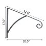 VEVOR Wrought Iron Handrail Wall Mounted Hand Railing, Gray
