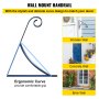 VEVOR Grab Supports Wrought Iron Fits 1 or 2 Steps Post Mount Step Grab Rail for 1 to 2 Step Wrought Iron Grab Rail Solid Hand Rail Stairs Wrought Iron Metal Grab Rail Steel Flat Bar Gray