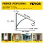VEVOR Grab Supports Wrought Iron Fits 1 or 2 Steps Post Mount Step Grab Rail for 1 to 2 Step Wrought Iron Grab Rail Solid Hand Rail Stairs Wrought Iron Metal Grab Rail Steel Flat Bar Gray