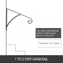 VEVOR Wrought Iron Handrail Wall Mounted Hand Railing, Gray