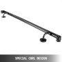 VEVOR Three Step 3ft Length Modern Black Wrought Iron Indoor Handrail for Stairs 200lbs Capacity Wall Mounted Stairway Railing with Brackets