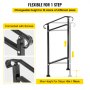 VEVOR Wrought Iron Handrail, Fit 1 or 2 Steps Outdoor Stair Railing, Adjustable Front Porch Hand Rail, Black Transitional Hand Railings for Concrete Steps or Wooden Stairs with Installation Kit