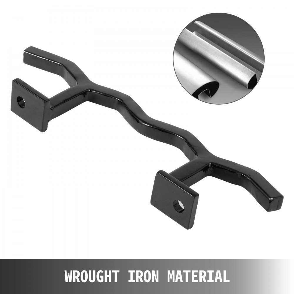 VEVOR Wrought Iron Handrail Wall Mounted Hand Railing, Black