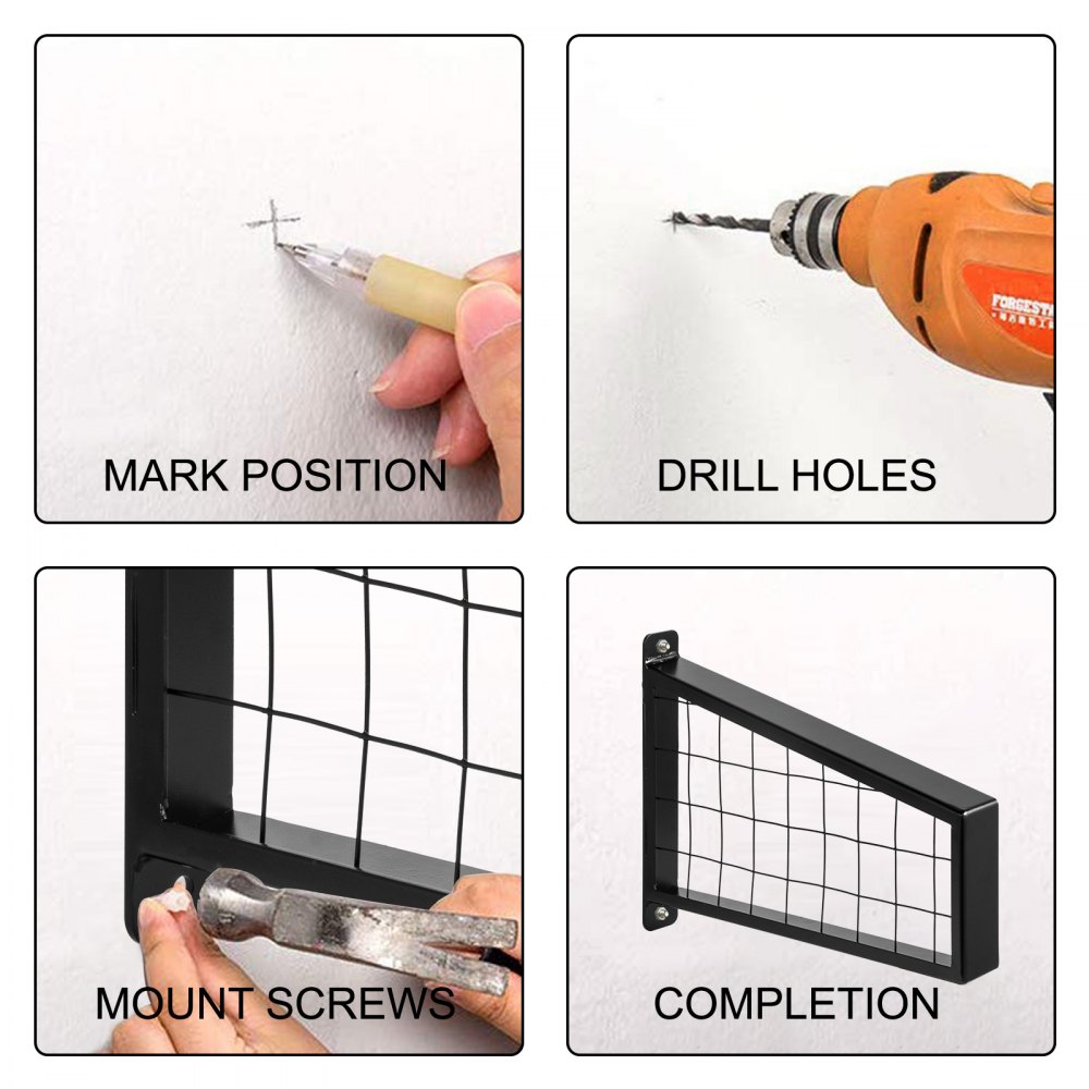 VEVOR Wrought Iron Handrail, Iron Grab Rail 18 x 12" Matte Black for Deck Garden