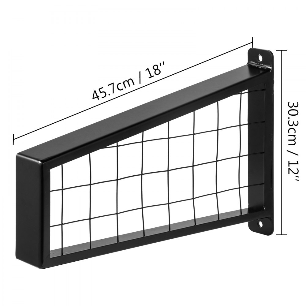 VEVOR Wrought Iron Handrail, Iron Grab Rail 18 x 12" Matte Black for Deck Garden