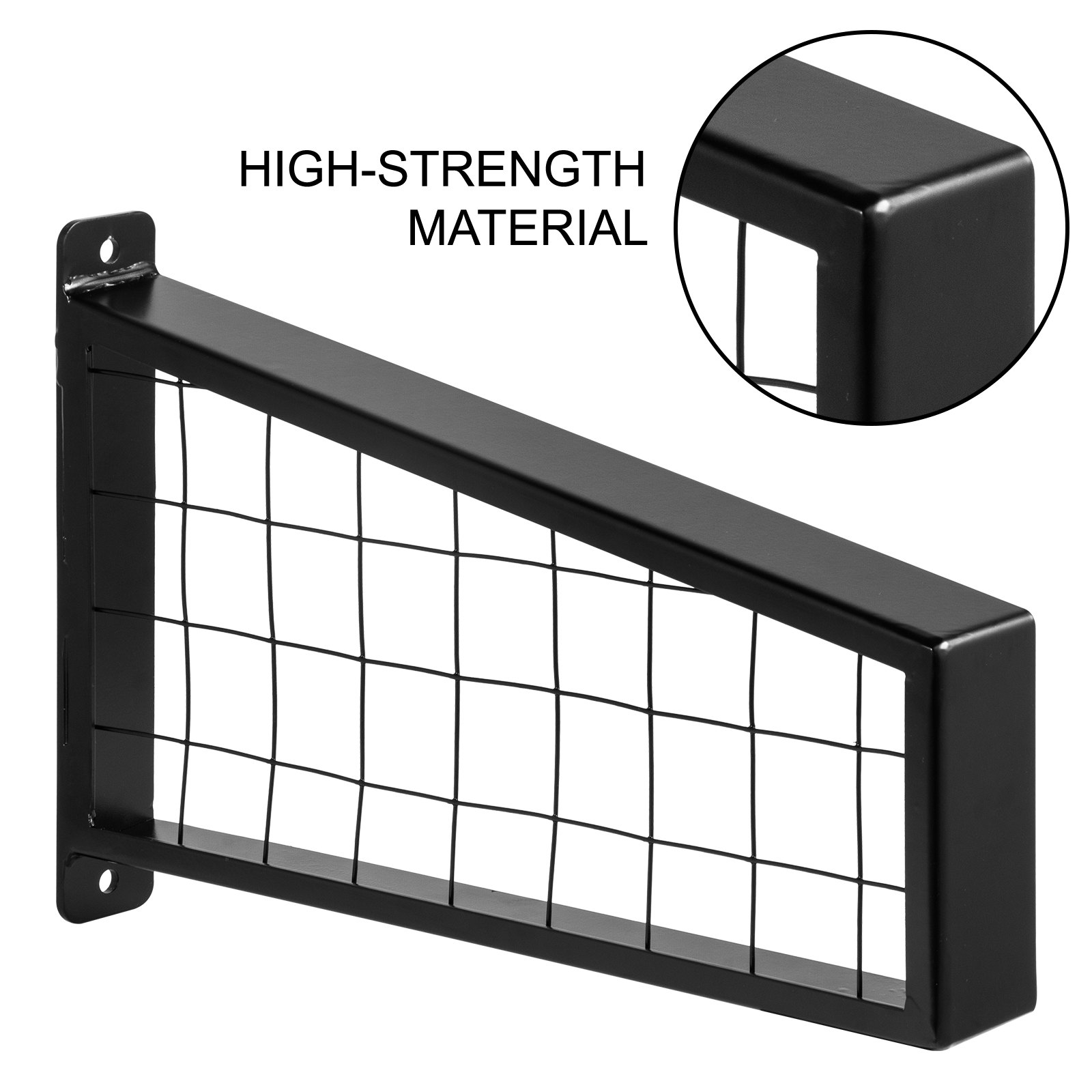 VEVOR Wrought Iron Handrail, Iron Grab Rail 18 x 12" Matte Black for Deck Garden