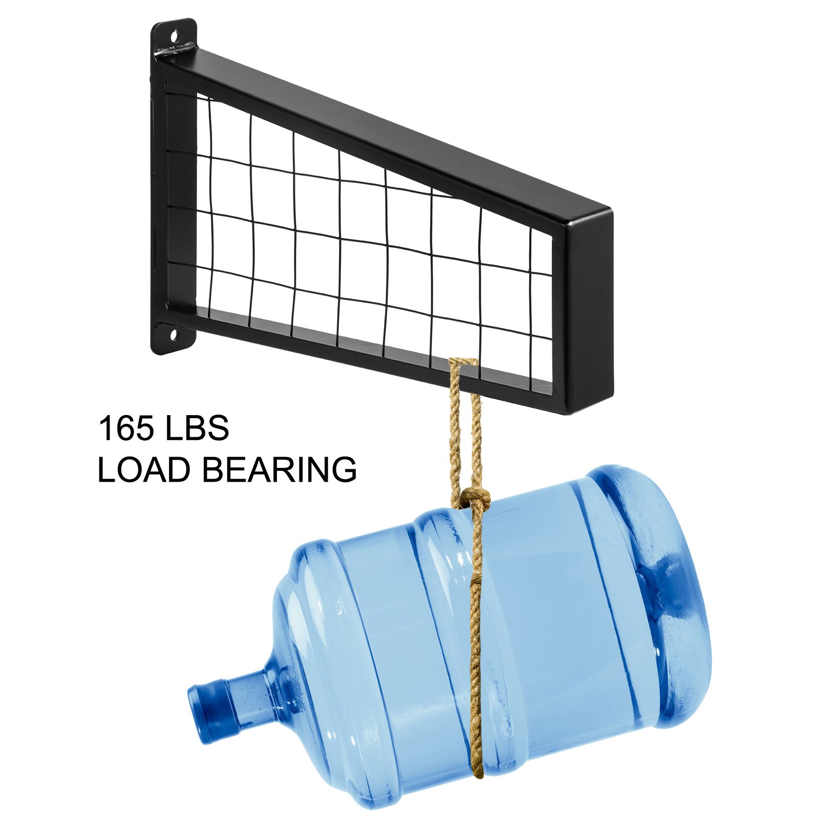 VEVOR Wrought Iron Handrail, Iron Grab Rail 18 x 12" Matte Black for Deck Garden